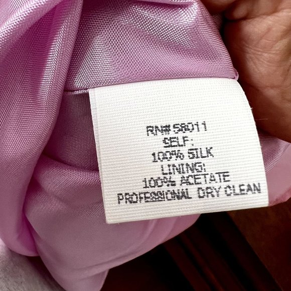 David Meister Pink Floral Watercolor Silk One Shoulder Knee Length Dress Size 2 - Picture 6 of 8